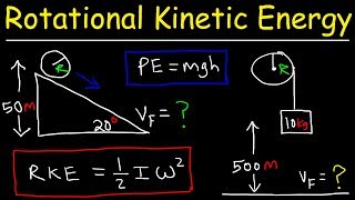 Rotational Kinetic Energy and Moment of Inertia Examples amp Physics Problems [upl. by Sewoll370]