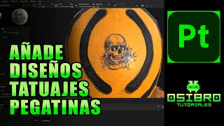 Añade Diseños Tattoos Pegatinas en SUBSTANCE PAINTER en segundos ☠️♥️ [upl. by Sesmar]