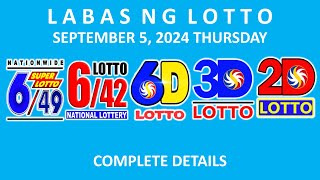 9pm Lotto Result Today September 5 2024  PCSO Complete Details [upl. by Krusche324]