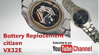 How To replace Watch Battery Replacement a Citizen VX32E Movement [upl. by Eylatan]