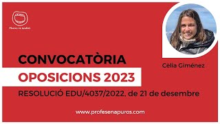 Texpliquem la convocatòria dOPOS juny 2023 [upl. by Budworth]