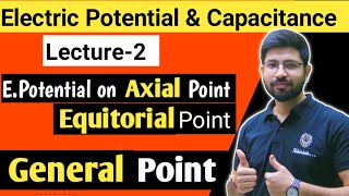 Physics Class12 Chapter2  Potential due to dipole on Axial Equitorial amp General Point Lecture2 [upl. by Luo]