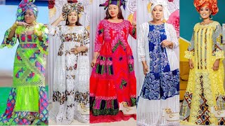 🔥Derniers styles de robes grand Dakar en pagne pour cérémonies femmes kaftan 2023 [upl. by Enaek]