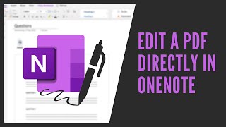 Edit PDF in OneNote [upl. by Ijnek]