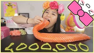 GIANT SALMON SASHIMI l MUKBANG [upl. by Nashoma]