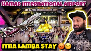 Hamad international airport pa itna lamba stay 😔😡  itna time bd bachon sa mila ❤️❤️ [upl. by Drofdarb]