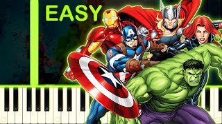 AVENGERS ASSEMBLE THEME  EASY Piano Tutorial [upl. by Shewchuk475]