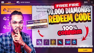 10000 Diamonds Free Fire Redeem Code 🥳 [upl. by Millur186]