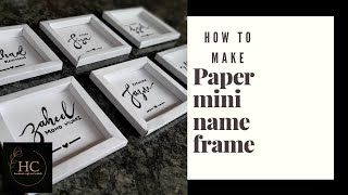 How to make paper mini name frame  easy frame at home  calligraphy name art [upl. by Geilich]