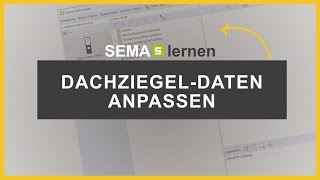 Dachziegel in Stammdaten anpassen SEMASOFT lernen [upl. by Oby]