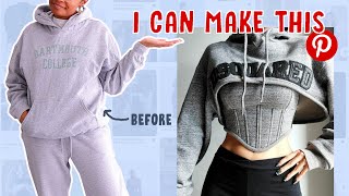 DIY Hoodie to Corset Upcycle  ALL my secret tricks to make this Easier [upl. by Dolphin]