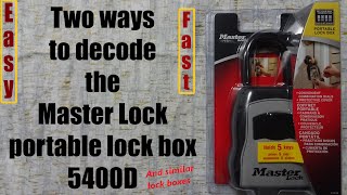 351 Two ways to decode the Master Lock portable lock box [upl. by Mussman408]