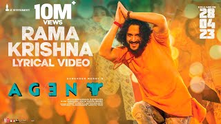 Rama Krishna Lyrical  Agent  Akhil Akkineni  Surender Reddy  Hiphop Tamizha [upl. by Orsola]