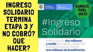 INGRESO SOLIDARIO no cobró en etapa 3 que hacer después del 4 de julio pasa a Prosperidad social [upl. by Franciskus355]