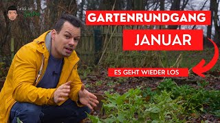 Gartenrundgang Januar 2024  Hochbeet Gewächshaus Ernten [upl. by Asilenna]