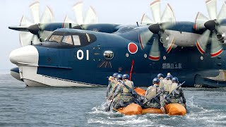 US Inspecting Japan’s Brand New Massive Seaplane for Intense Rescue Missions [upl. by Otanutrof]