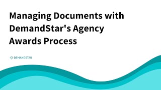 Agency Awards Process with Document Management [upl. by Michaela]