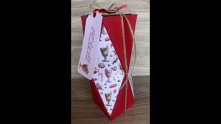 How to make a Large Double Faceted Gift Box will fit a mini bottle of WineBubbles [upl. by Frost]