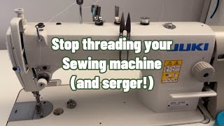 The FASTEST way to change your thread on your sewing machine or serger using the square not method [upl. by Roze]