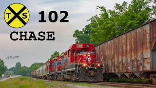 Tennessee Southern Train 102 Chase 52714 [upl. by Assetak]