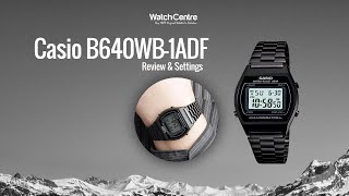 B640WB1ADF Casio Vintage Black ION Plated Digital Wrist Watch Review amp Settings [upl. by Erlinna403]