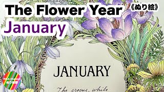 🌸ぬり絵【The Flower Year  January】 Leila Duly [upl. by Adriena]