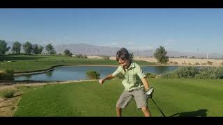 Grant clears the water and lands tee shot on the green makes par on par 3 6th Angel Park [upl. by Nitsirk]