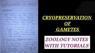 CRYOPRESERVATION OF GAMETES IN HINDI cryopreservation cryopreservationinoocytes bsczoology zoo [upl. by Nyre338]