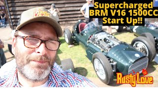 Supercharged BRM V16 15L Engine start  Shelsley Walsh Hillclimb [upl. by Airyt28]