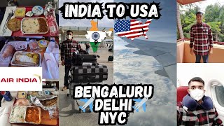 India to USA🇺🇸 Travel Vlog✈️  Flight Journey from Bengaluru to NYC [upl. by O'Kelly]