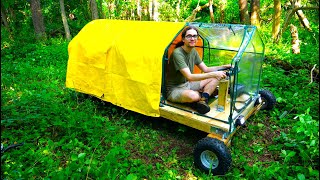 Building a Camper You Can Drive Around  Full Build amp Night In The Forest [upl. by An473]