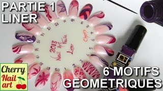 Facile 6 nail art au liner [upl. by Suehtomit608]