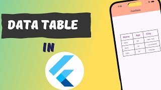 How to Create Table in Flutter  Datatable in Flutter [upl. by Nnaeinahpets]