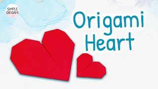 Origami Heart  Origami Heart Easy  How to make an origami heart  Simple Origami [upl. by Aniluap872]