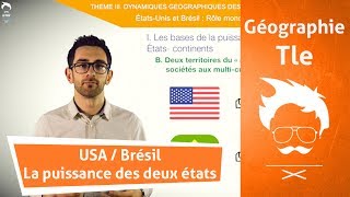 Géographie  Terminale  USABrésil Les bases de la puissance des deux étatscontinents [upl. by Abert]