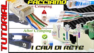 Vi insegno a fare i cavi di rete  TUTORIAL pinza crimpatrice VCE RJ45 connettori passanti [upl. by Holden]