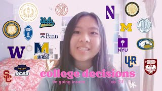 2023 College Decision Reactions of a “good student”  Ivies USC JHU NYU UChicago UCs T20 more [upl. by Strepphon252]