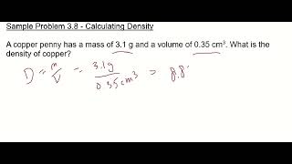 Sample Problem 38  Calculating Density [upl. by Pizor]