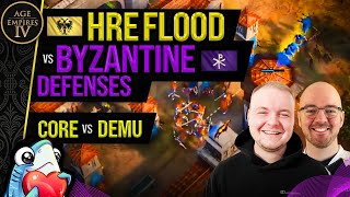 coRe vs DeMu  HRE Flood vs Byzantine Defenses  AoE4 Highlight Games 41 [upl. by Sallyanne]