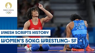 🇮🇳 Vinesh storms in womens wrestling freestyle 50kg final  Paris 2024 highlights [upl. by Thorner]