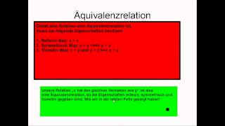 Zweistellige Relationen und Äquivalenzrelationen [upl. by Rysler746]