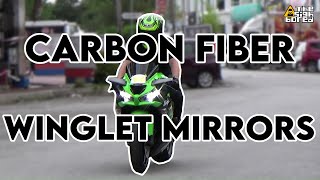 2019 Kawasaki Ninja ZX6R Carbon Fiber Winglet Mirrors Brief Look and Install [upl. by Velvet98]