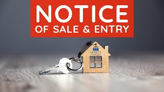 Notice of Sale and Entry form used to notify tenants of the sale of a home [upl. by Nannie]