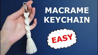 Easy keychain  Macrame keychain  Macrame for beginners [upl. by Oetsira]