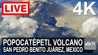 🔴 Live Now 247 Erupting Popocatépetl Volcano from San Pedro Benito Juárez Mexico in 4K Ultra HD [upl. by Nylak]