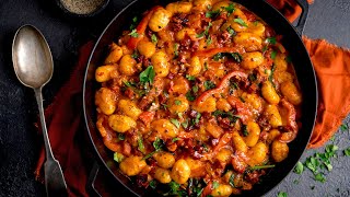 30 Minute Gnocchi with Chorizo amp Creamy Harissa Sauce [upl. by Zipnick]