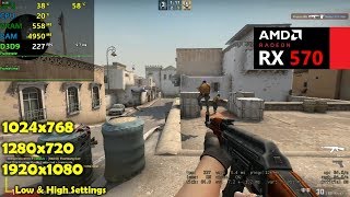 RX 570  CSGO  1080p 720p 1024x768  Low amp High Settings [upl. by Kerri]