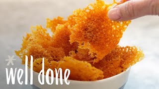 How to Make Microwavable Keto Cheese Crisps  Snack Recipes  Well Done [upl. by Eslek]