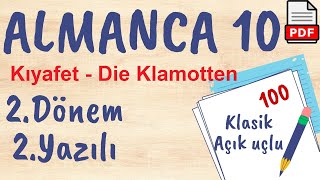 Almanca 10 Sınıf 2 Dönem 2 Yazılı Die Klamotten Kıyafet Almanca yazılıya hazırlık PDF [upl. by Nnaer]