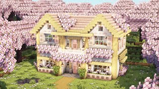 Minecraft How to Build a Cute Cherry Blossom House  Tutorial [upl. by Nivad498]